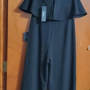Lulu's Black Off-Shoulder Jumpsuit